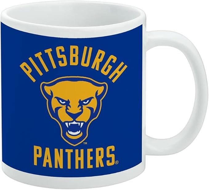 University of Pittsburgh Panthers Ceramic Coffee Mug, Novelty Gift Mugs for Coffee, Tea and Hot Drinks, 11oz, White