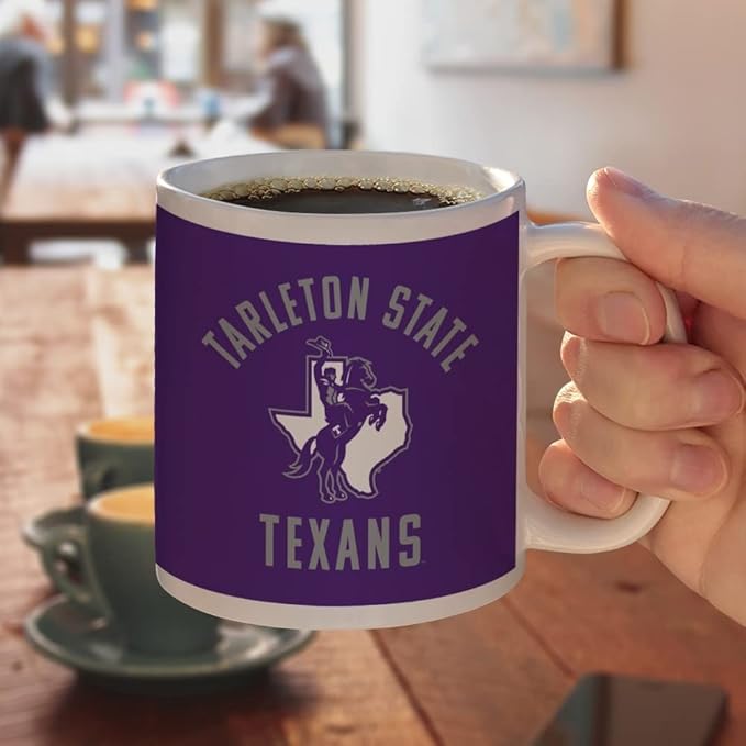 Tarleton State University Texans Ceramic Coffee Mug, Novelty Gift Mugs for Coffee, Tea and Hot Drinks, 11oz, White