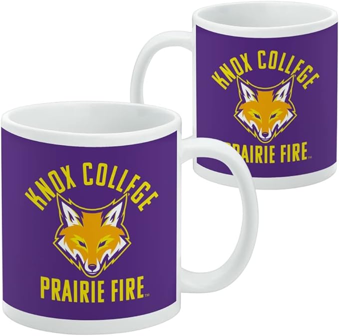 Knox College Prairie Fire Logo Ceramic Coffee Mug, Novelty Gift Mugs for Coffee, Tea and Hot Drinks, 11oz, White