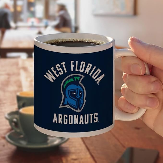 West Florida Argonauts Logo Ceramic Coffee Mug, Novelty Gift Mugs for Coffee, Tea and Hot Drinks, 11oz, White
