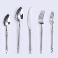 Silverware Set for 6 Modern 30 Piece Flatware Cutlery Utensils Set Durable 18/10 Stainless Steel Include Knives Forks and Spoons Tableware Set for Home Kitchen Wedding Mirror Polished