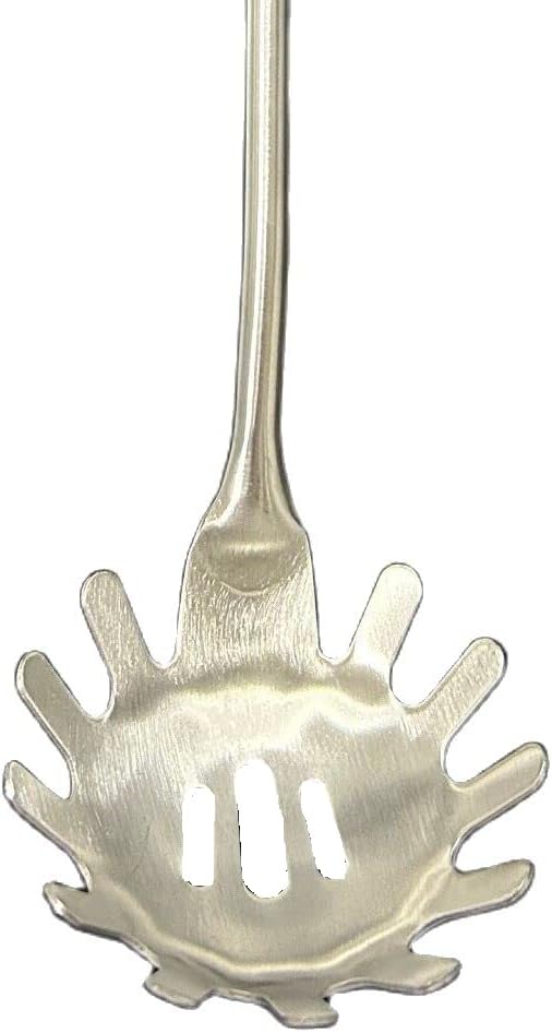 Pasta Spoon Server 304 Stainless Steel Slotted Spaghetti Ladle Kitchen Colander and Strainer Scoop Cooking Utensils Heat Proof Strong Sturdy Easy to Clean