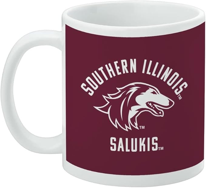 Southern Illinois Saluki Ceramic Coffee Mug, Novelty Gift Mugs for Coffee, Tea and Hot Drinks, 11oz, White
