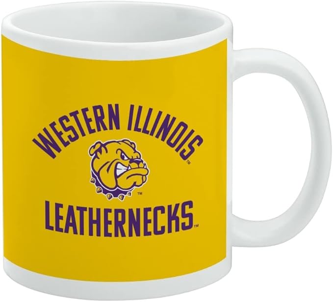 Western Illinois Leatherneck Ceramic Coffee Mug, Novelty Gift Mugs for Coffee, Tea and Hot Drinks, 11oz, White