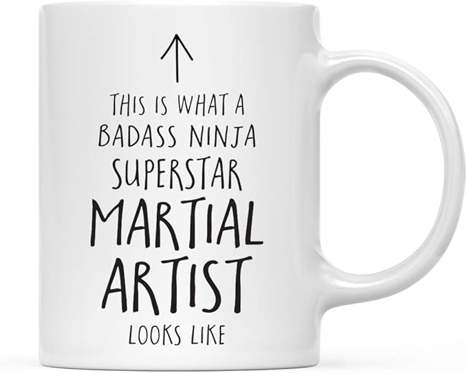Andaz Press Funny 11oz. Ceramic Coffee Tea Mug Gift, This is What a Badass Ninja Superstar Martial Artist Looks Like, 1-Pack