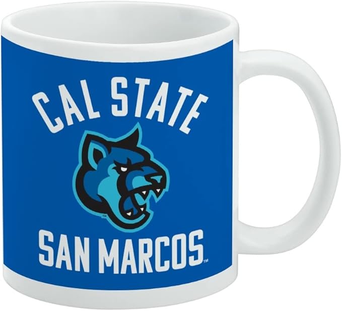 California State University San Marcos Cougars Logo Ceramic Coffee Mug, Novelty Gift Mugs for Coffee, Tea and Hot Drinks, 11oz, White