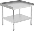 36x28x30 in Stainless Steel Equipment Grill Stand Table 400 LBS Capacity NSF Certified with Adjustable Legs, 2 in Edge Baffle, for Hotel, Home, Commercial Restaurant Kitchen