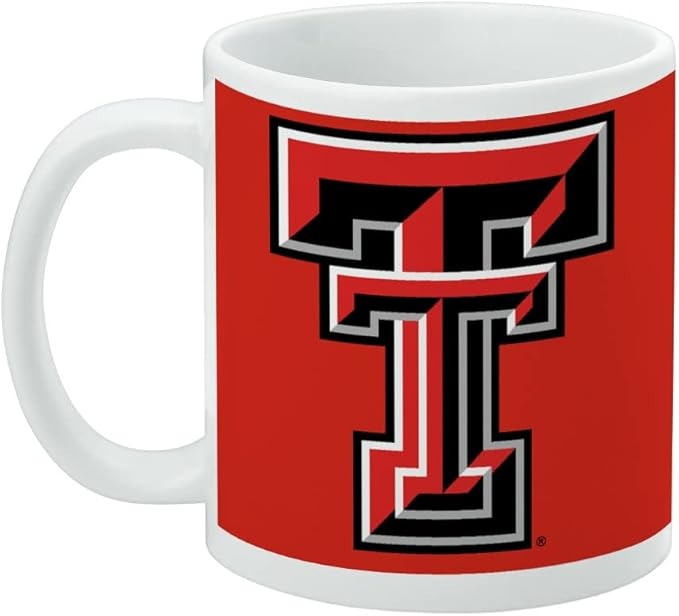 Texas Tech University Raiders Logo Ceramic Coffee Mug, Novelty Gift Mugs for Coffee, Tea and Hot Drinks, 11oz, White