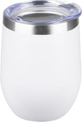 StarSpeed 12oz Wine Tumbler with lid, Stainless Steel Travel Mugs Stemless Double Wall Insulated Coffee Cup, Insulated Wine Glasses Travel Tumbler for Cold & Hot Drinks(White, 1)