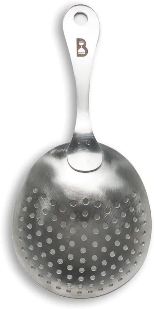 Bull in China Julep Strainer with Handle - Stainless Steel | Bar Hand Sieve | Cocktail Sieve | Strainer for Bartending