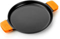 BRA COOKWARE Efficient Iron Round Smooth Grill | 12.6 inches Cast Iron Round Griddle | All Heat Sources Compatible | PFOA Free | Without Non-Stick | Silicon Handle | Non Deformable