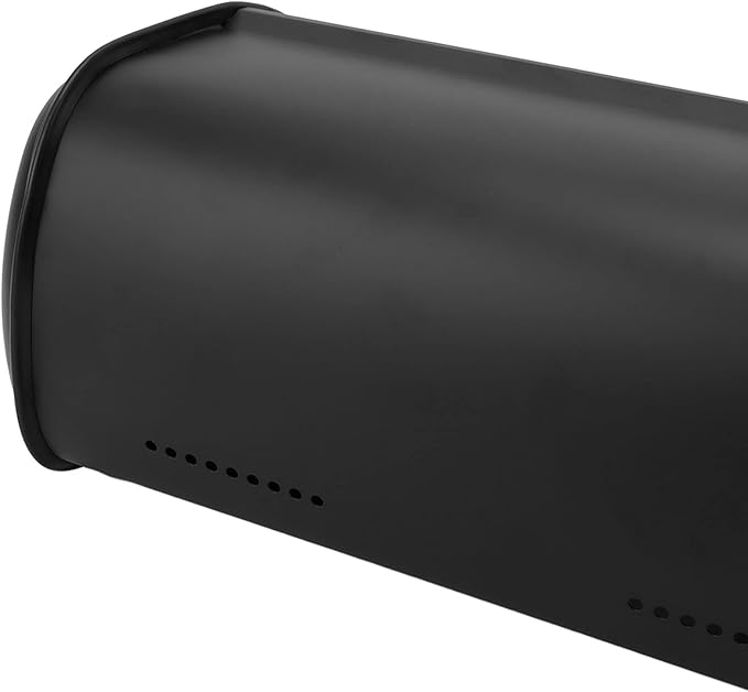 Bread Box, Multifunctional Bread Storage Holder Iron Keep for Home, Stainless Steel Bread Storage Bin with Lid (Black)