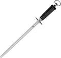 MITSUMOTO SAKARI 12 inch Japanese Honing Steel - Round Diamond Knife Sharpening Rod, Professional High Carbon Sharpener with ABS Handle & Powerful Magnet