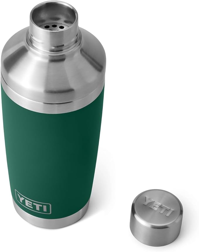 YETI Rambler 20 oz Cocktail Shaker, Stainless Steel, Vacuum Insulated, Black Forest Green