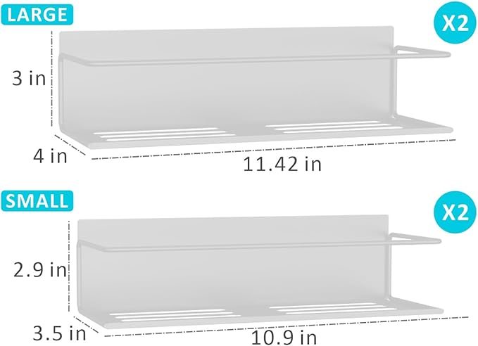 Magnetic Spice Rack for Refrigerator Magnetic Fridge Shelf for Kitchen Spice Organizer Magnetic Shelf for Fridge Space Saving White 4 Pack with Magnetic Paper Towel Holder
