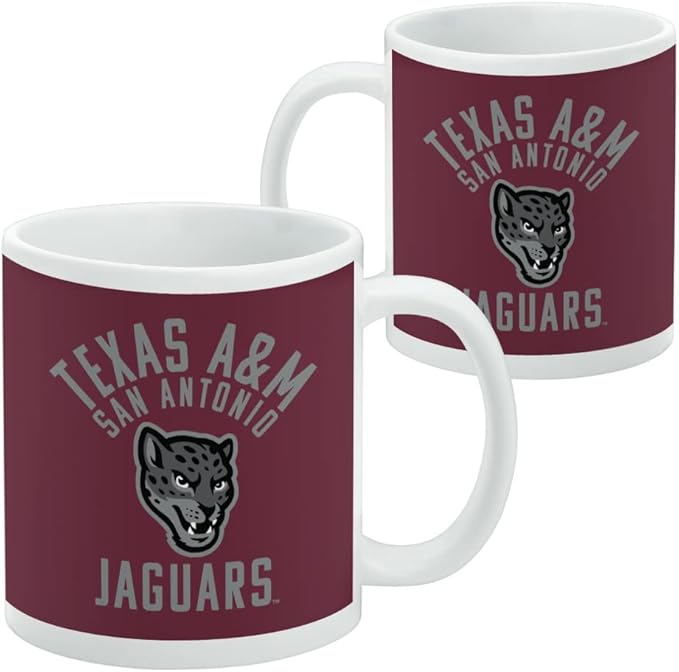 Texas A&M University-San Antonio Jaguars Logo Ceramic Coffee Mug, Novelty Gift Mugs for Coffee, Tea and Hot Drinks, 11oz, White