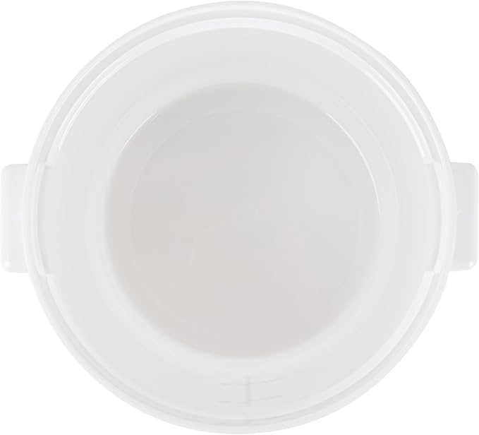 Restaurantware-Met Lux 6 Quart Food Storage Container, 1 White Storage Container - Lids Sold Separately, Red Volume Markers, Dishwashable Container, Side Handles, For Storing Foods