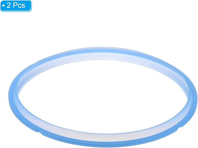 uxcell 2 Pcs Silicone Sealing Ring for Pressure Pot 5/6QT, Pressure Pot Inner Gasket Seal Rings Pressure Cooker Replacement Parts, Blue