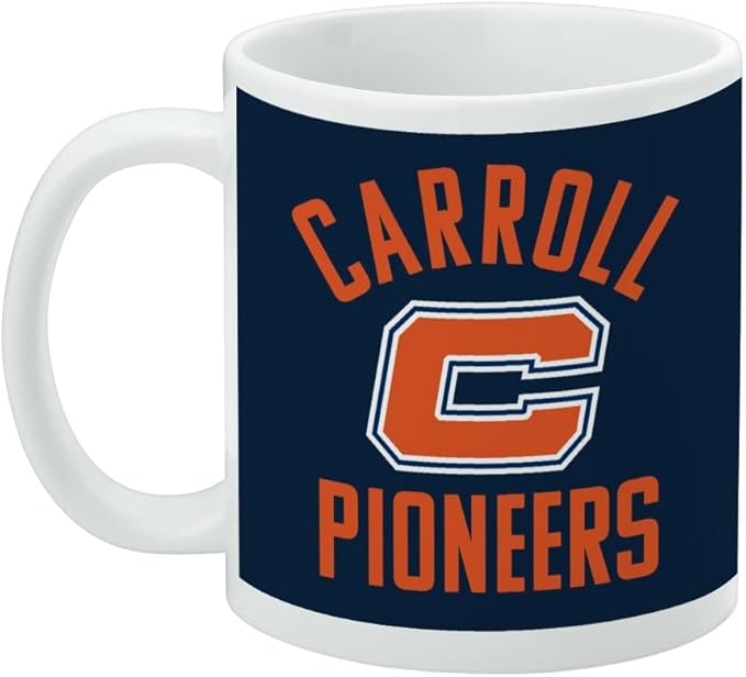 Carroll University Pioneers Logo Ceramic Coffee Mug, Novelty Gift Mugs for Coffee, Tea and Hot Drinks, 11oz, White