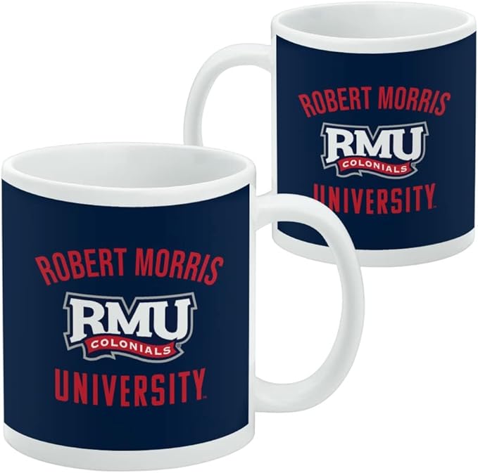 Robert Morris University Colonials Logo Ceramic Coffee Mug, Novelty Gift Mugs for Coffee, Tea and Hot Drinks, 11oz, White