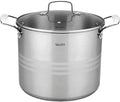 Valore 12 Qt Stainless Steel Stock Pot with Glass Lid – 5-Ply Soup Pot for Cooking & Canning – Heavy-Duty Large Cooking Pot with Brushed Stainless Finish & Riveted Handles
