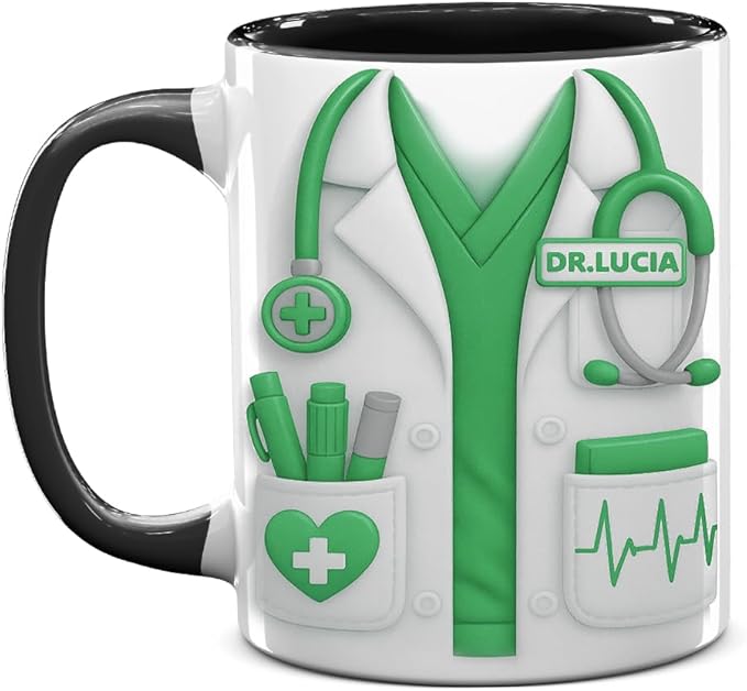 Personalized Doctor Mug, Medical Appreciation Design With Stethoscope 3D Effect Coffee Cup, Gift For Doctors And Medical Students, MD Graduation Or Doctor’s Day Gift For Men