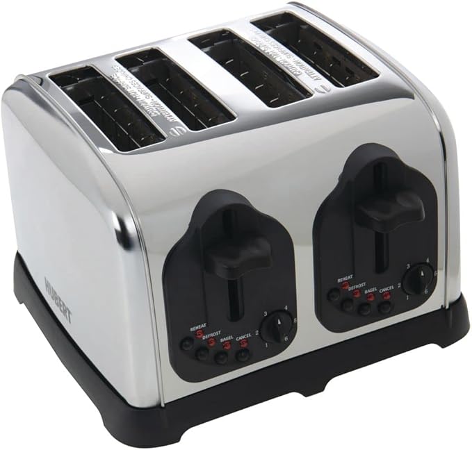 HUBERT Commercial 4-Slot Toaster - 11"L x 11 1/10"W x 7 1/2"H