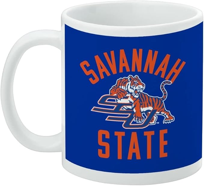 Savannah State University Tigers Logo Ceramic Coffee Mug, Novelty Gift Mugs for Coffee, Tea and Hot Drinks, 11oz, White