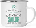 Andaz Press 11oz. Stainless Steel Campfire Coffee Mug Gift, This is What an Awesome Sailor Looks Like, 1-Pack, Birthday Gift Ideas Coworker Him Her, Includes Gift Box