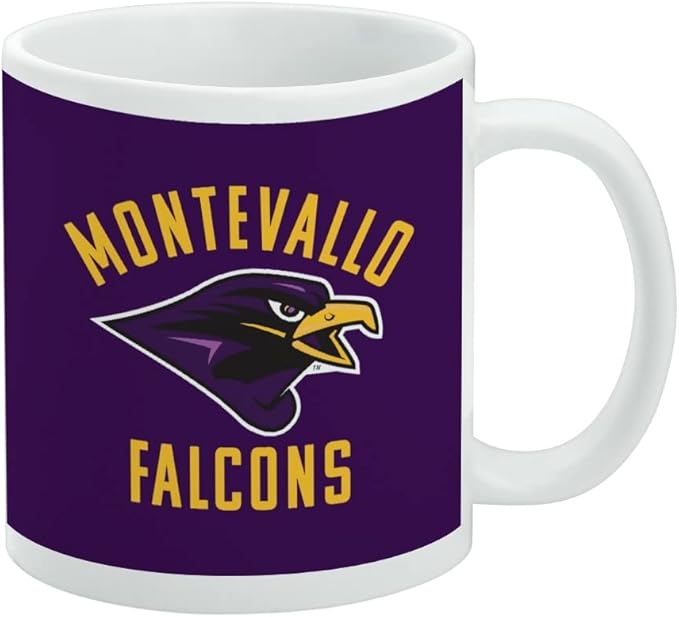 University of Montevallo Falcons Logo Ceramic Coffee Mug, Novelty Gift Mugs for Coffee, Tea and Hot Drinks, 11oz, White