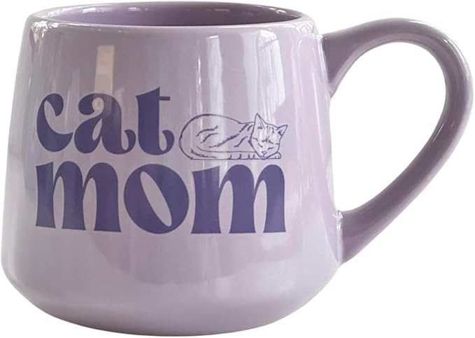 Moonlight Makers Cat Mom Ceramic 16oz Coffee Mug, Coffee Lovers Gift Ideas, Funny Novelty Coffee Cups, Cute Pastel Mugs for Women, Tea Mug