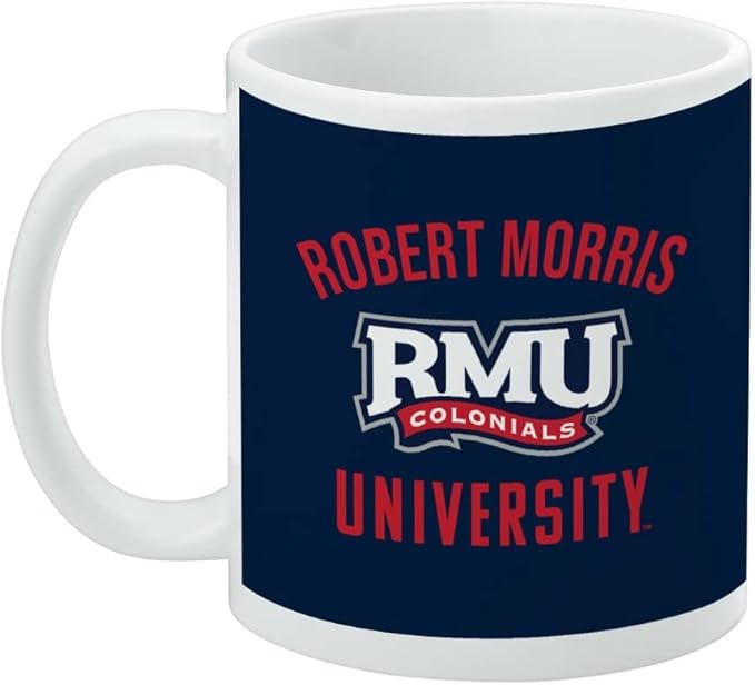 Robert Morris University Colonials Logo Ceramic Coffee Mug, Novelty Gift Mugs for Coffee, Tea and Hot Drinks, 11oz, White
