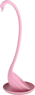 Swan Shaped Soup Ladle, Practical PP Material Long Handle Soup Spoon with Tray Lightweight Large Capacity Swan Shaped Soup Ladle for Home Kitchen (Pink)