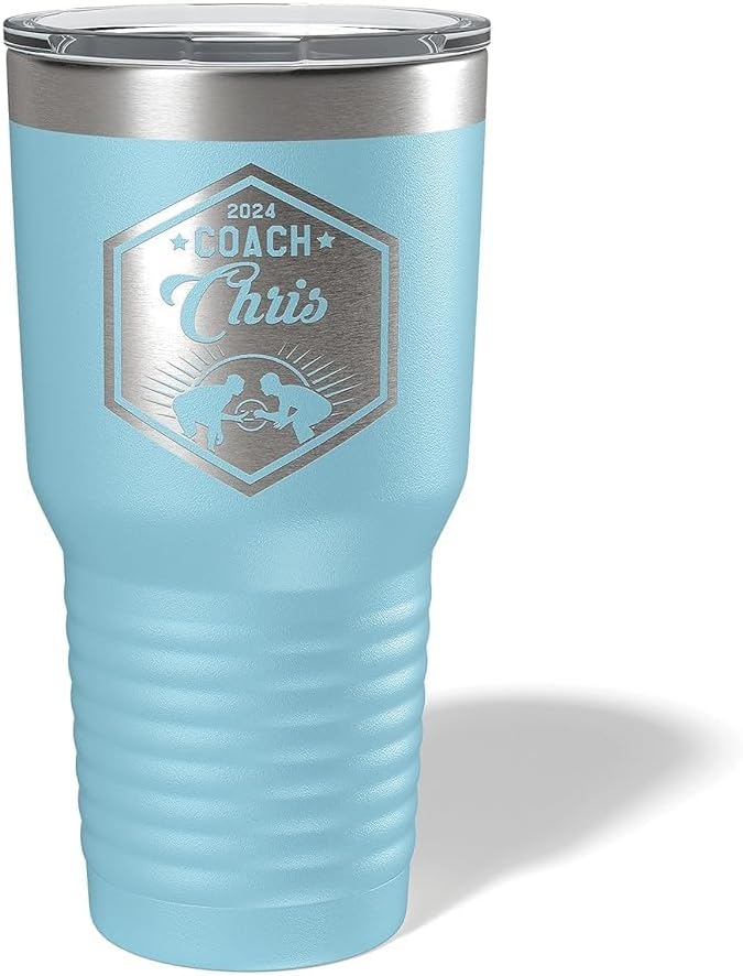 Wrestling Coach gifts, Tumbler, Coach tumbler, Wrestling gifts, Coach Beer glass, Coach gift, Coach gifts, Wrestling Coach (Wrestling Hexagon, Sky Blue, Wrestling Hexagon 30oz Black)