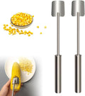Corn Peeler for Corn on The Cob Stripper Tool, 2025 New Long Handle Stainless Steel Corn Stripper Tool, Quick Corn Kernel Remover Tools for Kitchen Use (2PCS)