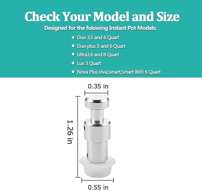 Steam Release Handle, Original Float Valve Replacement Parts with 3 Silicone Caps for Instant Pot Duo/Duo Plus 3, 5, 6 Quart, Duo Mini 3 Qt, Duo50 5 Qt, Duo/Duo plus 60 6 Qt by ZYLONE