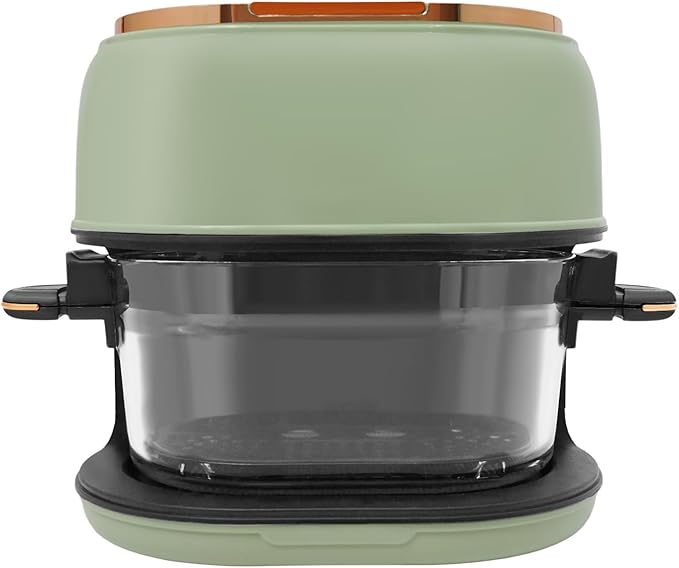 4.2 Quart Glass Air Fryer 1350W Air Fryer Glass with Touch Control & 176-374 ℉ Adjustable Temp & 120-Minute Timer & Baking Tray for French Fries Chicken Steak Wings Bread