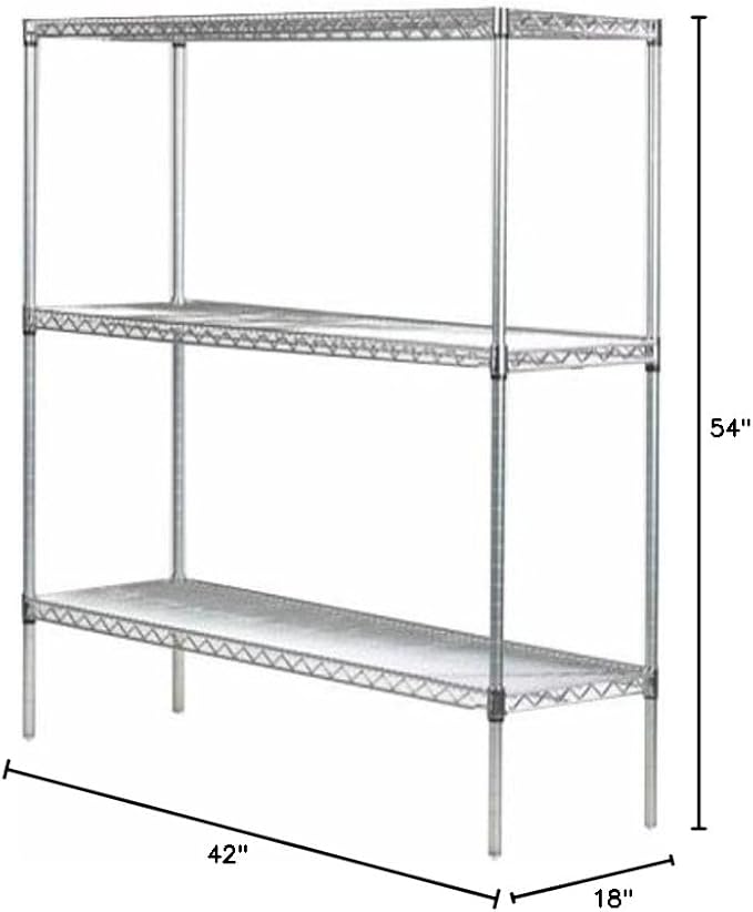 Omega 18" Deep x 42" Wide x 54" High 3 Tier Gray Starter Shelving Unit