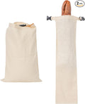 2 Pack 100% Linen Bread Bags for Homemade Bread Sourdough 13 x 19.6 Inch Reusable Bread Storage Bag 7.8 x 28.7 Inch for large Baguette (Light Apricot)