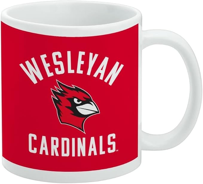 Wesleyan University Cardinals Logo Ceramic Coffee Mug, Novelty Gift Mugs for Coffee, Tea and Hot Drinks, 11oz, White