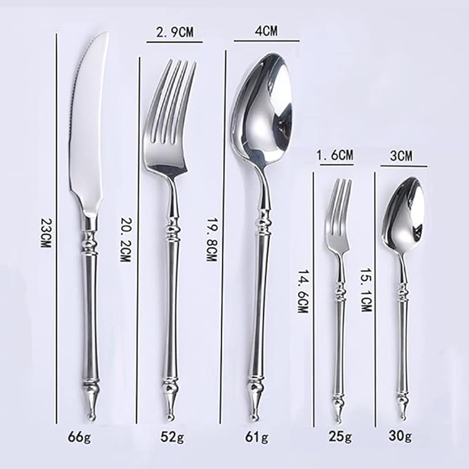 Silverware Set for 6 Modern 30 Piece Flatware Cutlery Utensils Set Durable 18/10 Stainless Steel Include Knives Forks and Spoons Tableware Set for Home Kitchen Wedding Mirror Polished