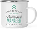 Andaz Press 11oz. Stainless Steel Campfire Coffee Mug, This is What an Awesome Manager Looks Like, 1-Pack, Birthday Gift Ideas for Coworker Him/Her, Includes Gift Box