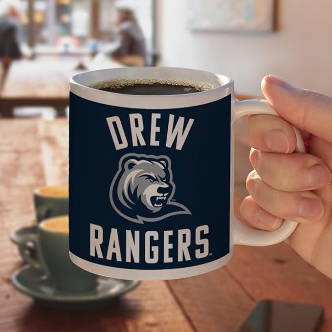 Drew University Rangers Logo Ceramic Coffee Mug, Novelty Gift Mugs for Coffee, Tea and Hot Drinks, 11oz, White