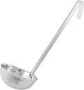 One-Piece Stainless Steel Ladle 12 oz Capacity 12.75 Inch Handle for Cooking, Serving, Soup, Stew, Sauce, Buffet, or Catering Use