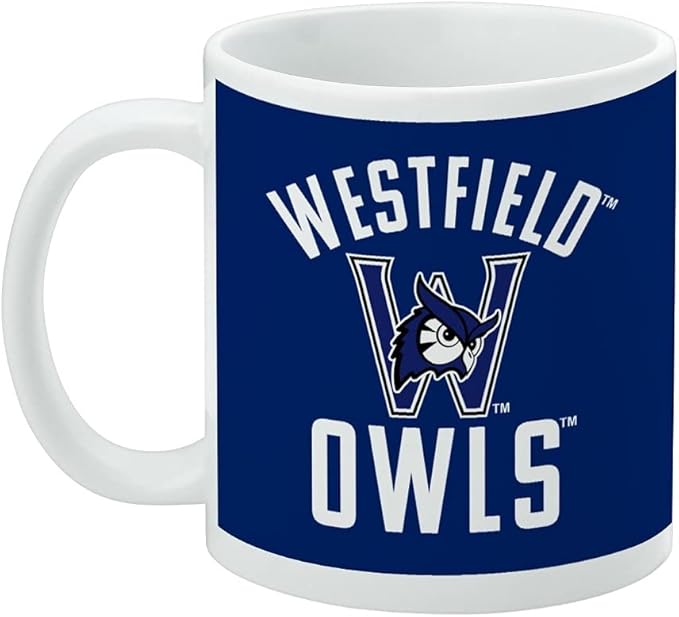 Westfield State Owls Ceramic Coffee Mug, Novelty Gift Mugs for Coffee, Tea and Hot Drinks, 11oz, White