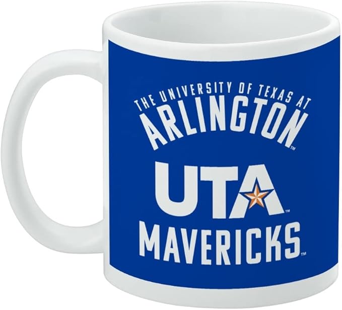 Texas at Arlington Mavericks Logo Ceramic Coffee Mug, Novelty Gift Mugs for Coffee, Tea and Hot Drinks, 11oz, White