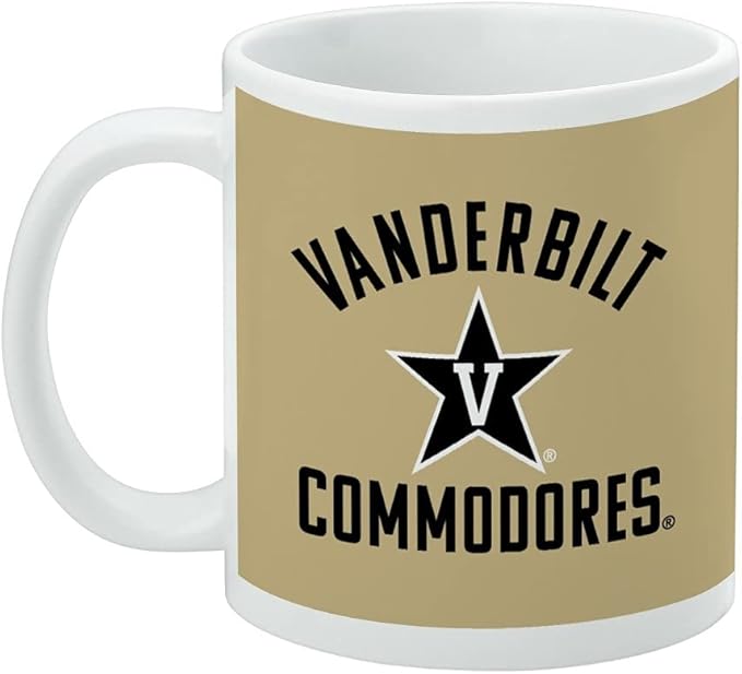Vanderbilt University Commodores Ceramic Coffee Mug, Novelty Gift Mugs for Coffee, Tea and Hot Drinks, 11oz, White