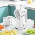 Le D'Affaires 5 in 1 Cheese Grater, 2025 NEW Rotary Cheese Grater with Hand Crank, Multi-Function Gourmet Cheese Grater for Kitchen, 5-Blade Vegetable Slicer and Storage Box (White)