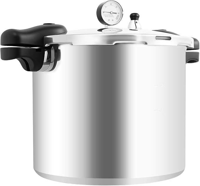 23 Quart Aluminum Pressure Cooker, 13 Psi Explosion-Proof Pressure Cooker Canner for Family or Commercial Use