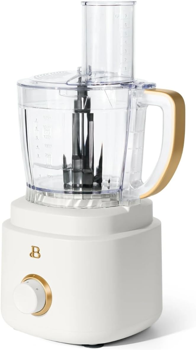 Beautiful 10‑Cup Food Processor ‑ 500 W, Variable Speed, Twist‑Lock, Dishwasher‑Safe Parts, Included Accessories (White Icing)